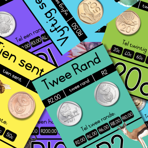 South African Money Flashcards / Wall Displays