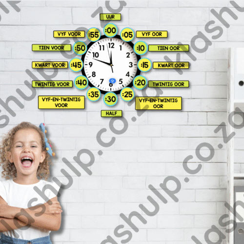 Time: Classroom Wall Clock with Time Expressions